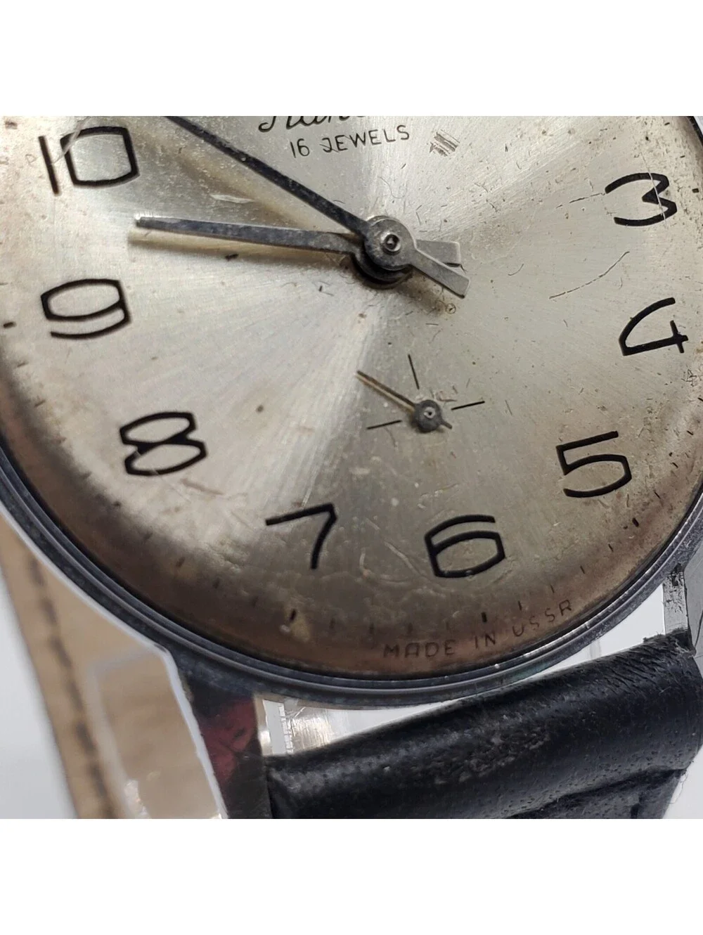 Vintage Raketa USSR 16j Mechanical Sub Dial Mens Watch For Parts Or Repair
